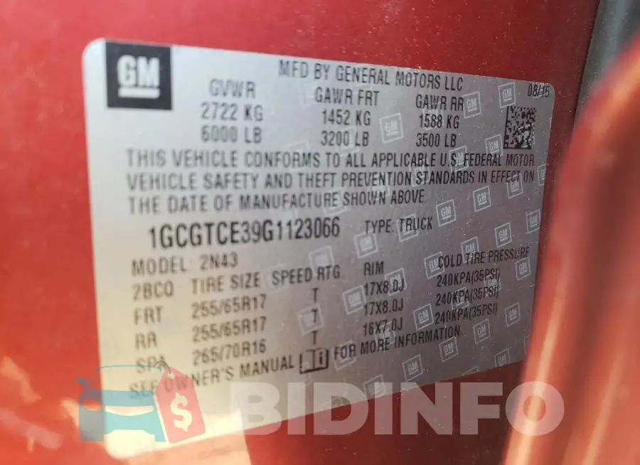 1GCGTCE39G1123066 Photo# 12