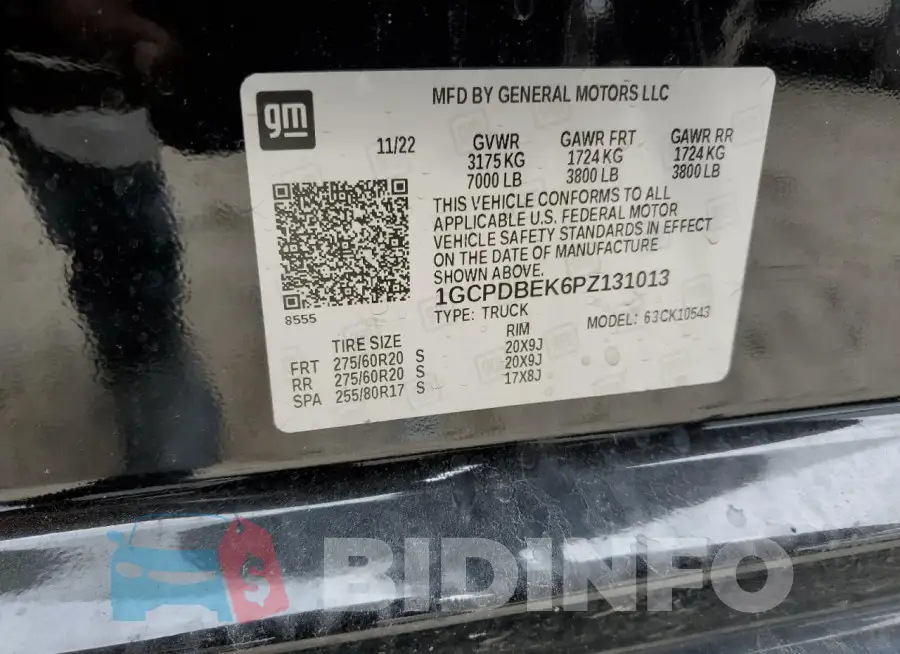 1GCPDBEK6PZ131013 Photo# 12