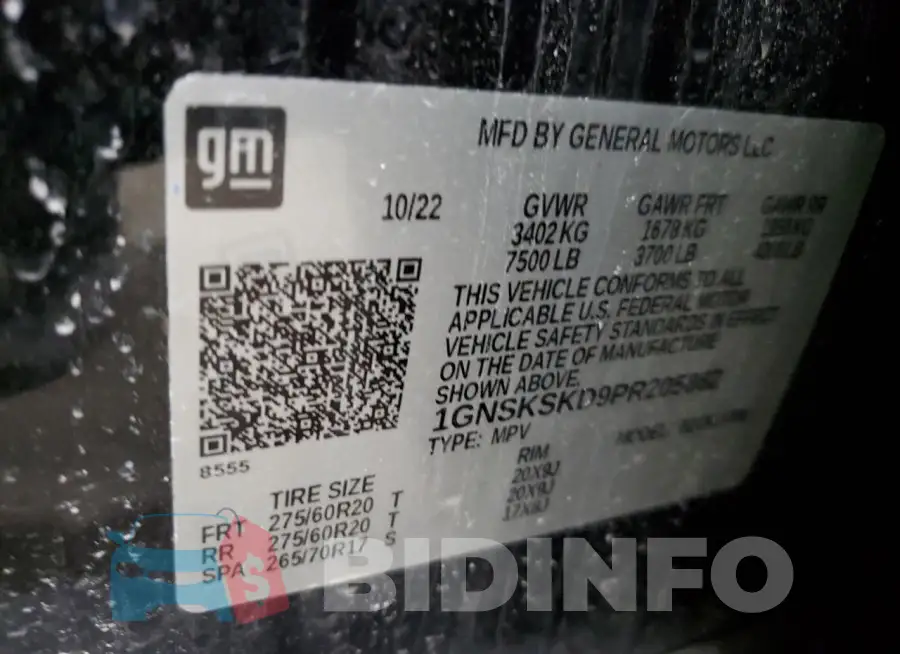 1GNSKSKD9PR205862 Photo# 14