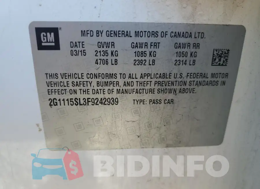 2G1115SL3F9242939 Photo# 12