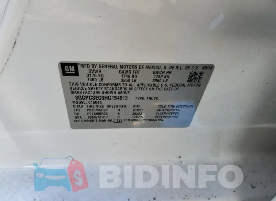 3GCPCSEC6HG154613 Photo# 13