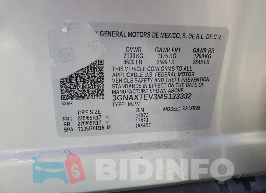 3GNAXTEV3MS133332 Photo# 12