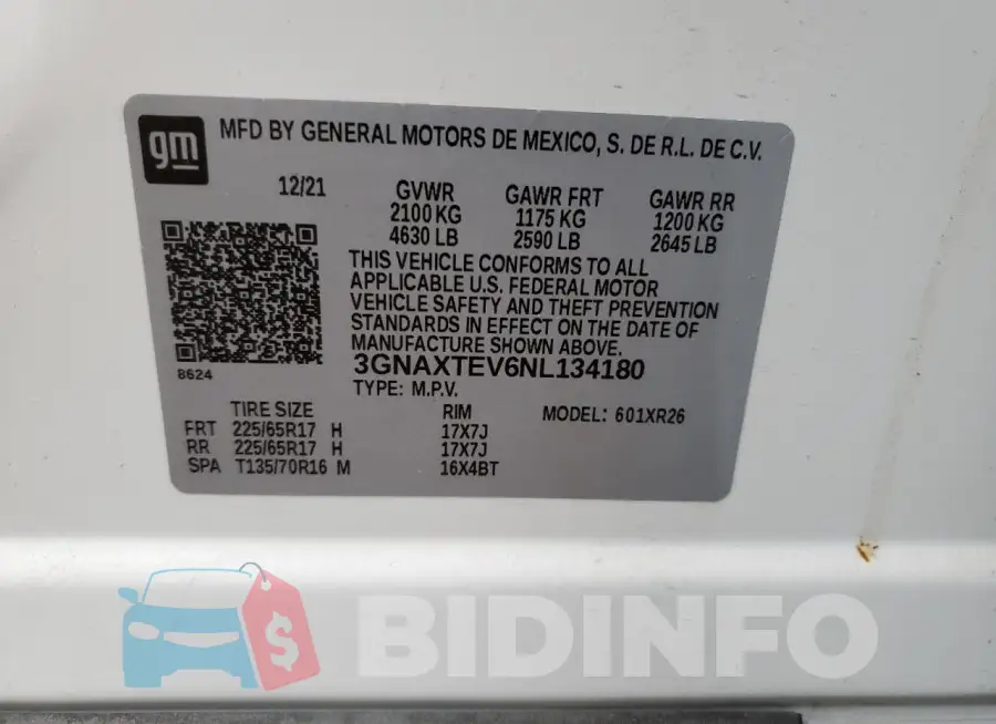 3GNAXTEV6NL134180 Photo# 12