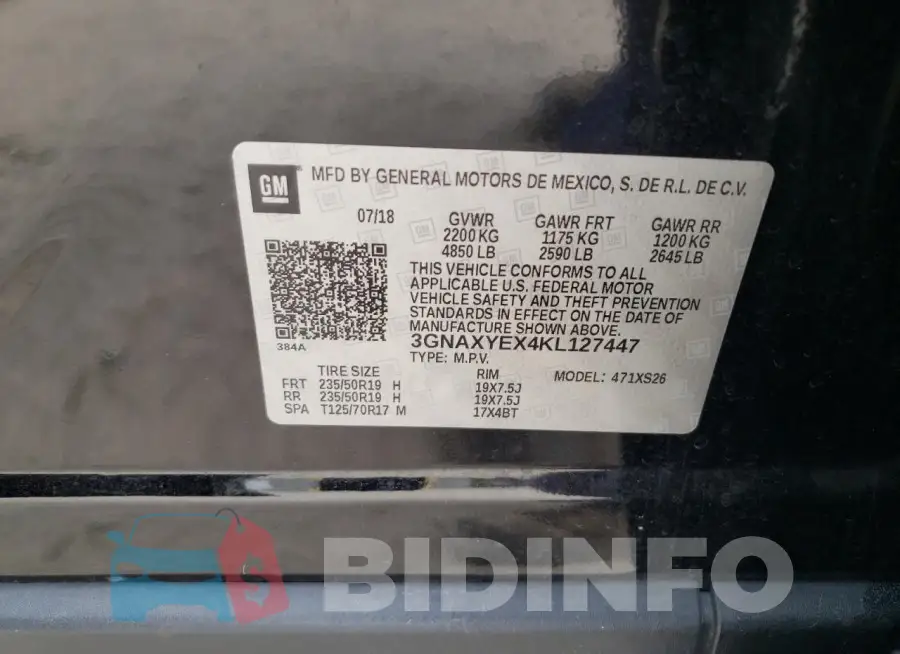 3GNAXYEX4KL127447 Photo# 12