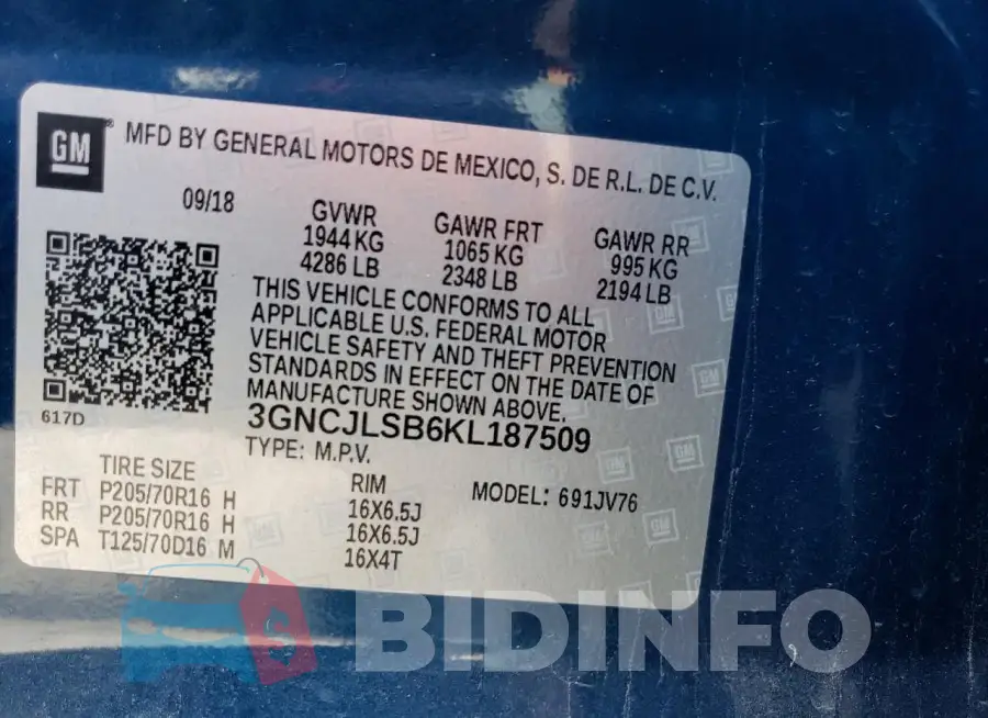 3GNCJLSB6KL187509 Photo# 13
