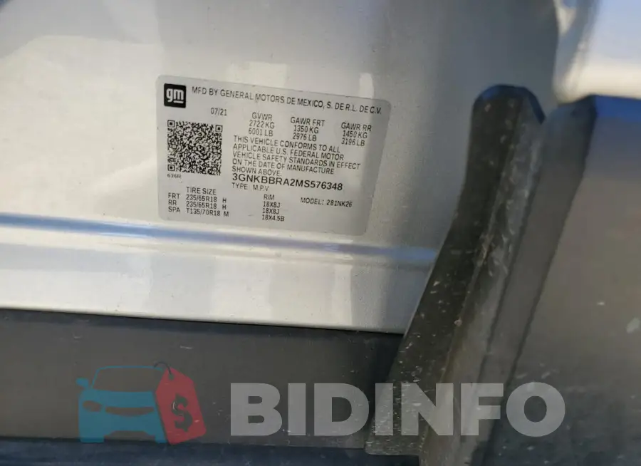 3GNKBBRA2MS576348 Photo# 13