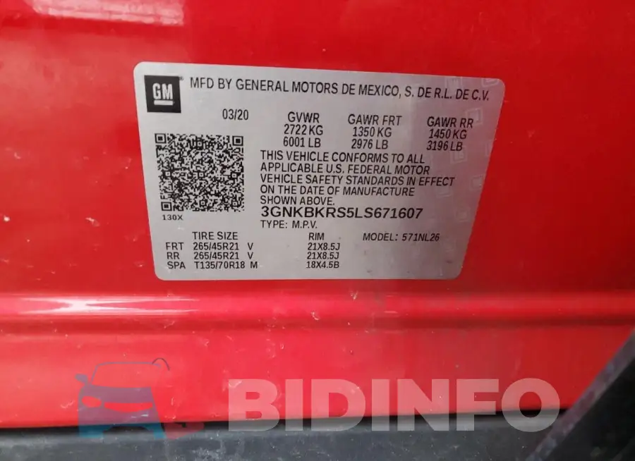 3GNKBKRS5LS671607 Photo# 12
