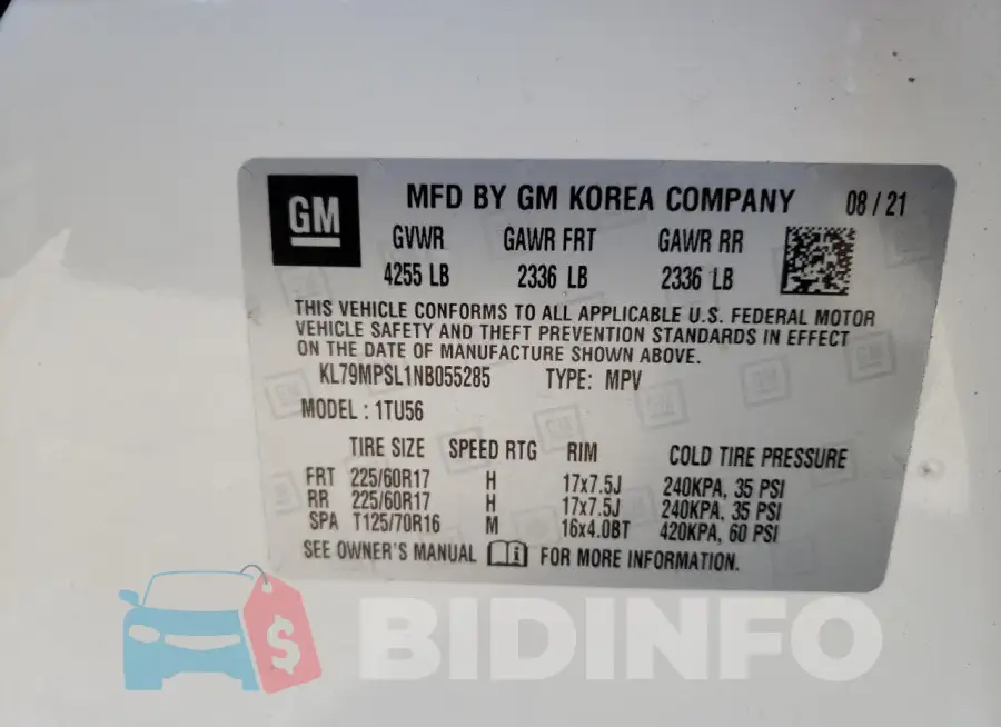 KL79MPSL1NB055285 Photo# 12