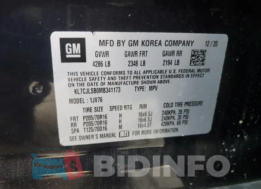 KL7CJLSB0MB341173 Photo# 12