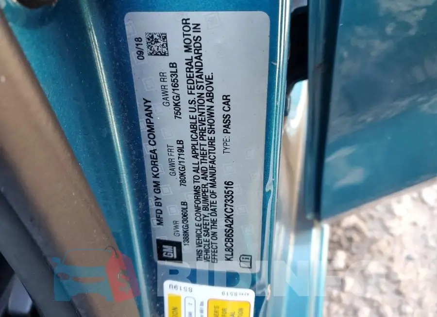 KL8CB6SA2KC733516 Photo# 13