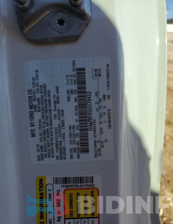 1FA6P8TH5J5170452 Photo# 12