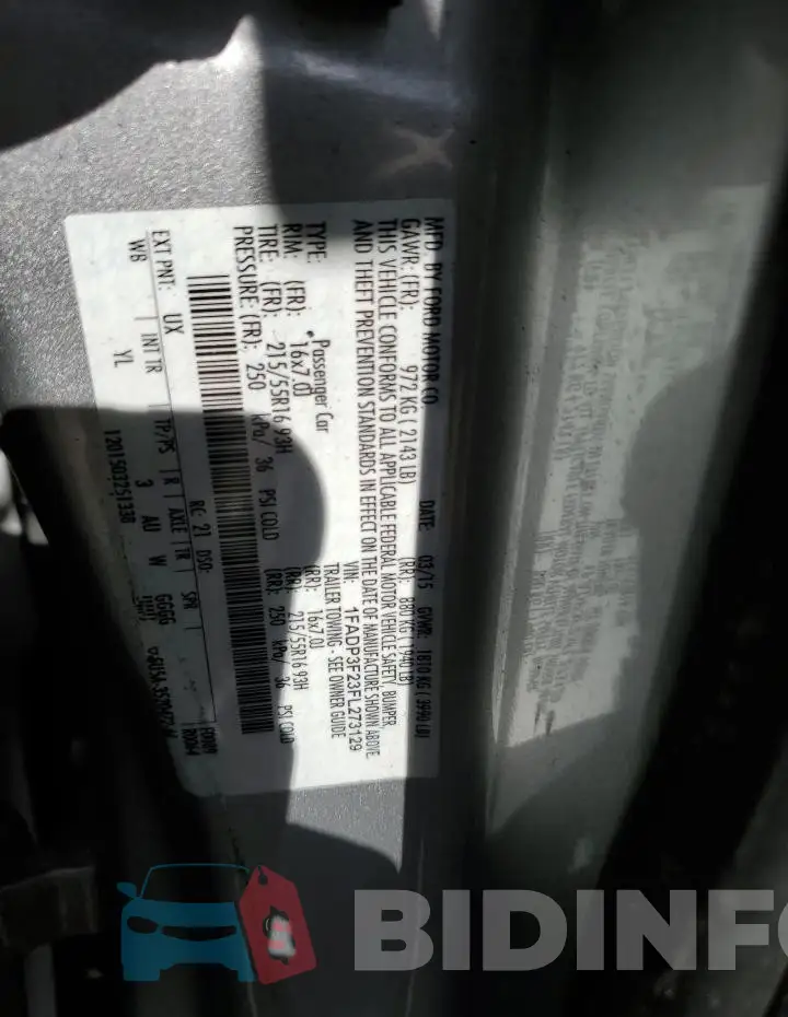 1FADP3F23FL273129 Photo# 12