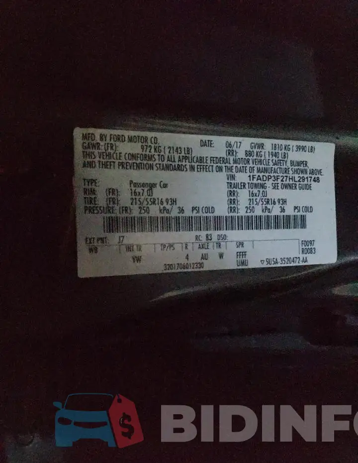 1FADP3F27HL291748 Photo# 12
