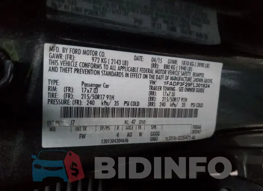 1FADP3F29FL301824 Photo# 12