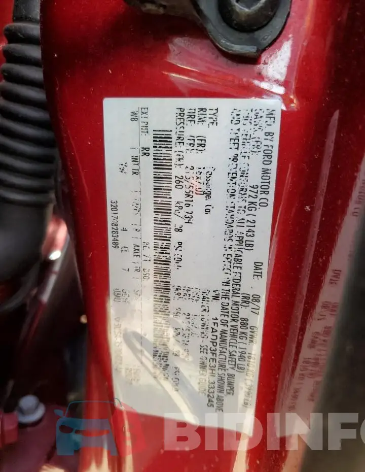 1FADP3FE3HL333245 Photo# 13
