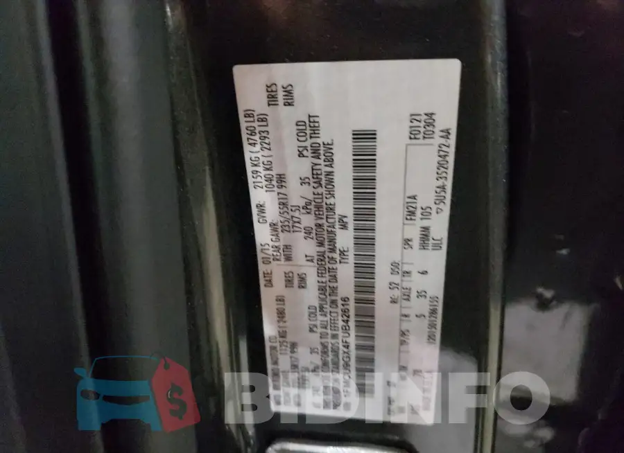 1FMCU9GX4FUB42616 Photo# 12