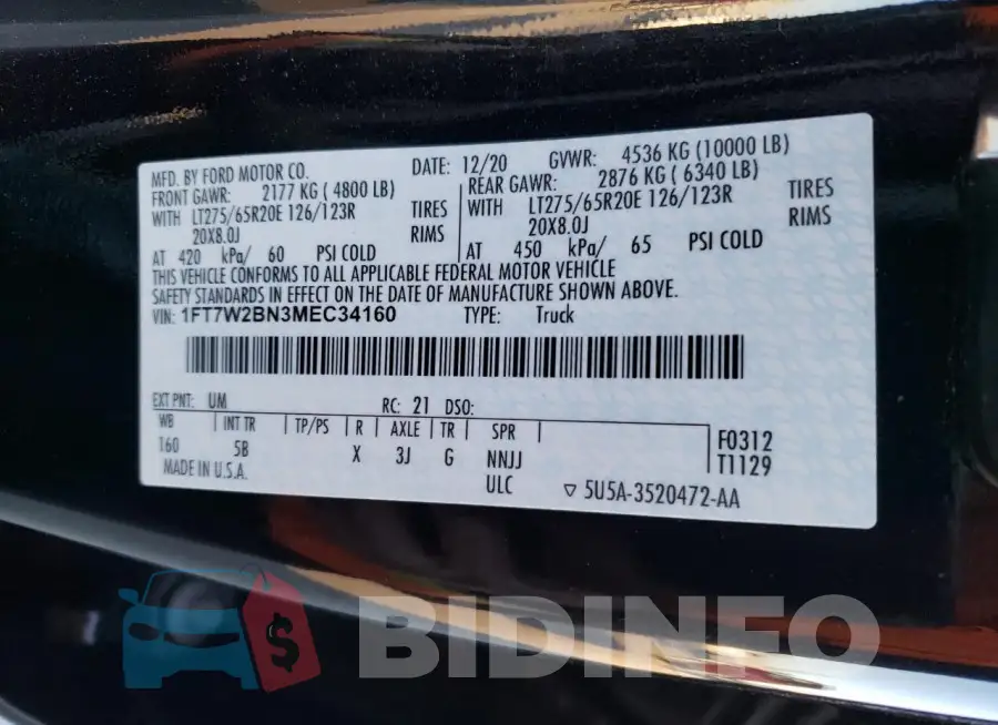1FT7W2BN3MEC34160 Photo# 12