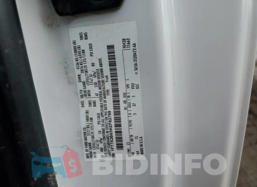 1FT7X2B63KEF82799 Photo# 12