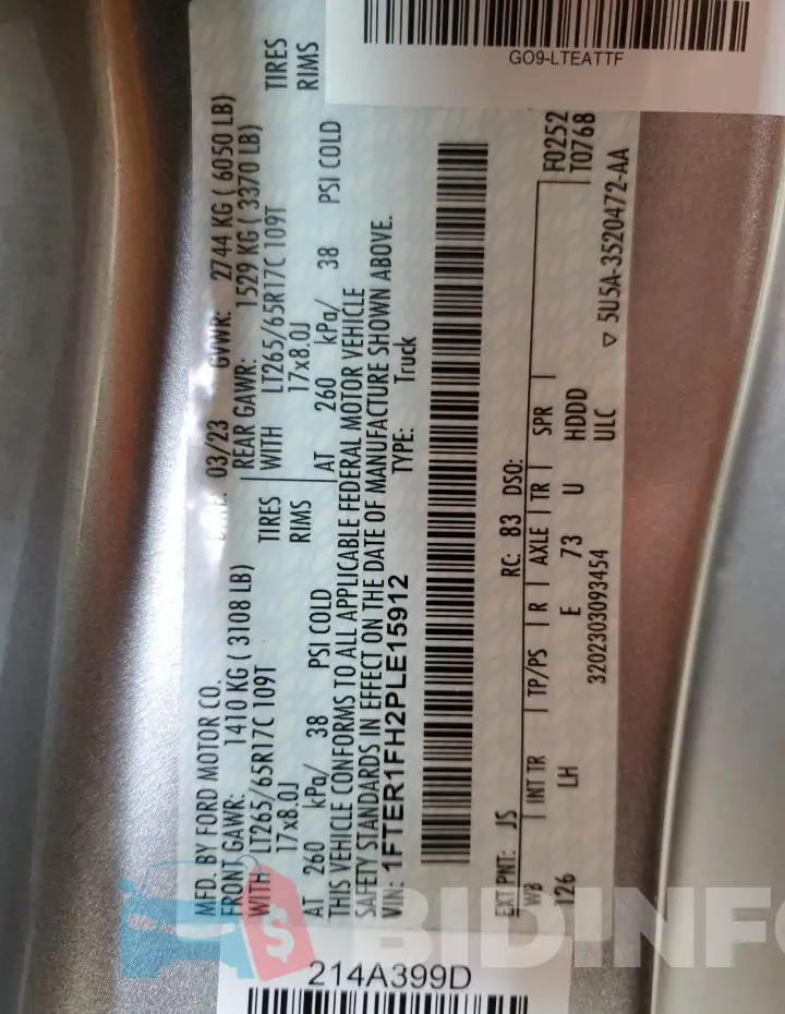 1FTER1FH2PLE15912 Photo# 12