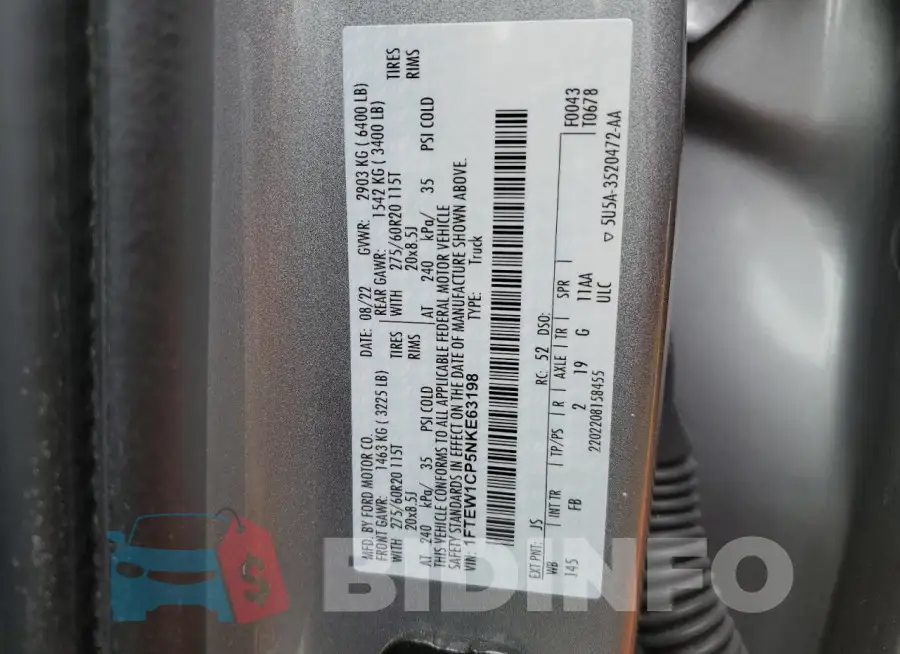 1FTEW1CP5NKE63198 Photo# 13