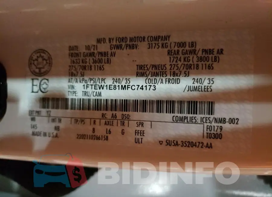 1FTEW1E81MFC74173 Photo# 12