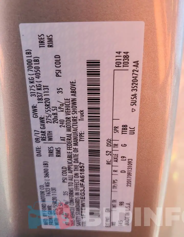 1FTEW1EG3JFA61857 Photo# 12