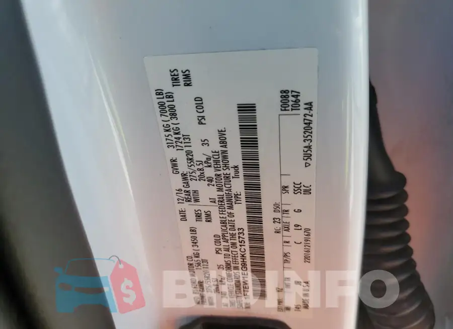 1FTEW1EG9HKC15733 Photo# 12