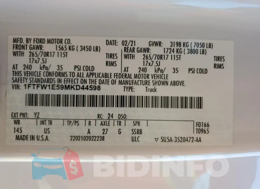 1FTFW1E59MKD44598 Photo# 12