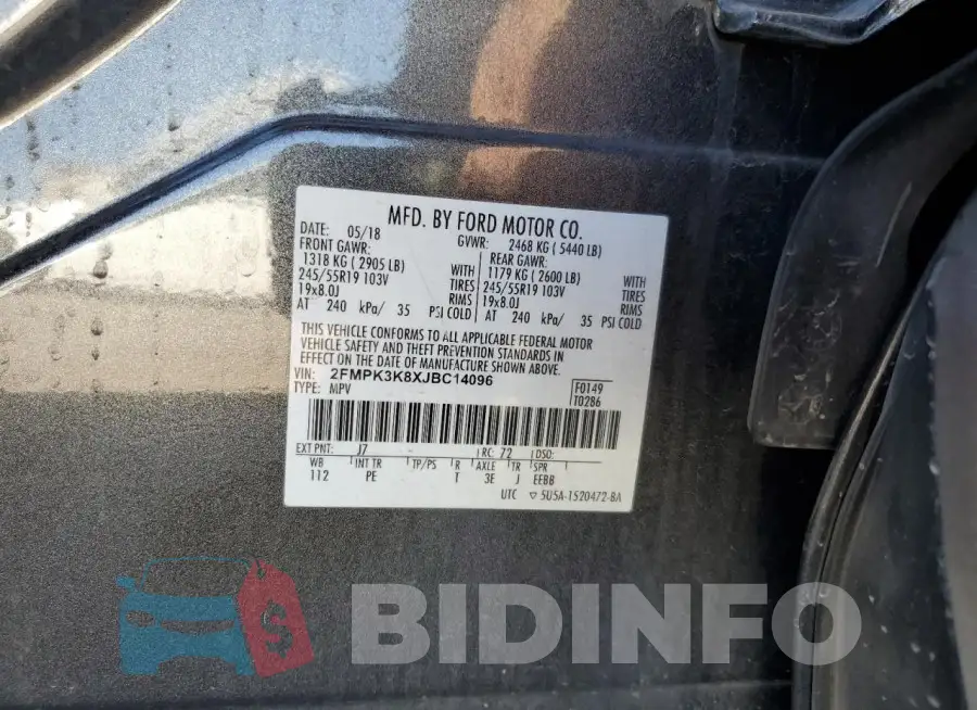 2FMPK3K8XJBC14096 Photo# 12