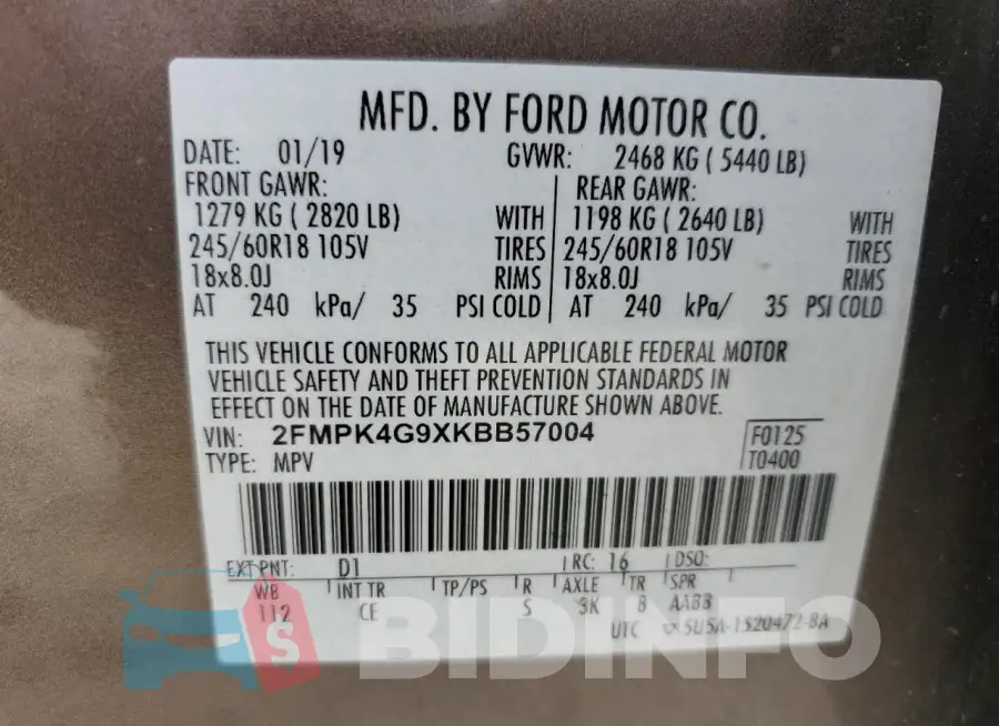 2FMPK4G9XKBB57004 Photo# 13