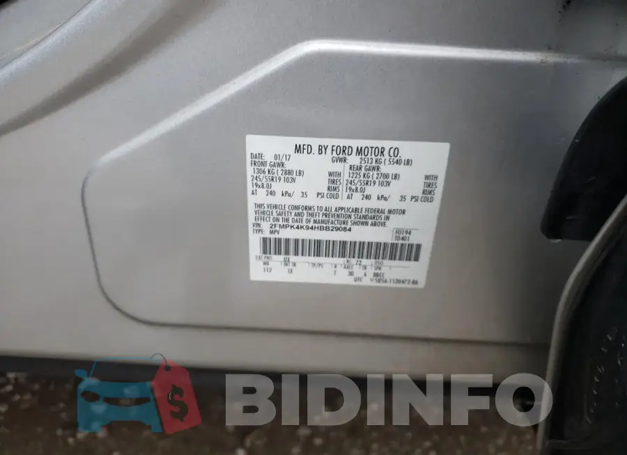 2FMPK4K94HBB29084 Photo# 14