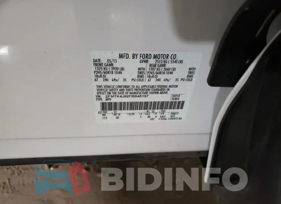 2FMTK4J92FBB45197 Photo# 13