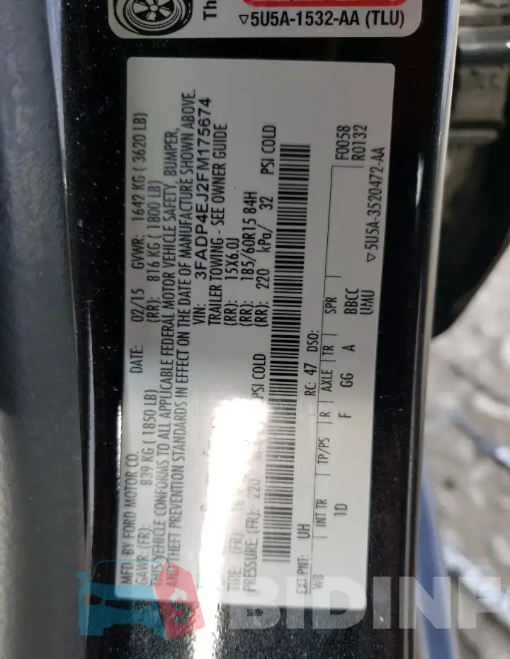 3FADP4EJ2FM175674 Photo# 12