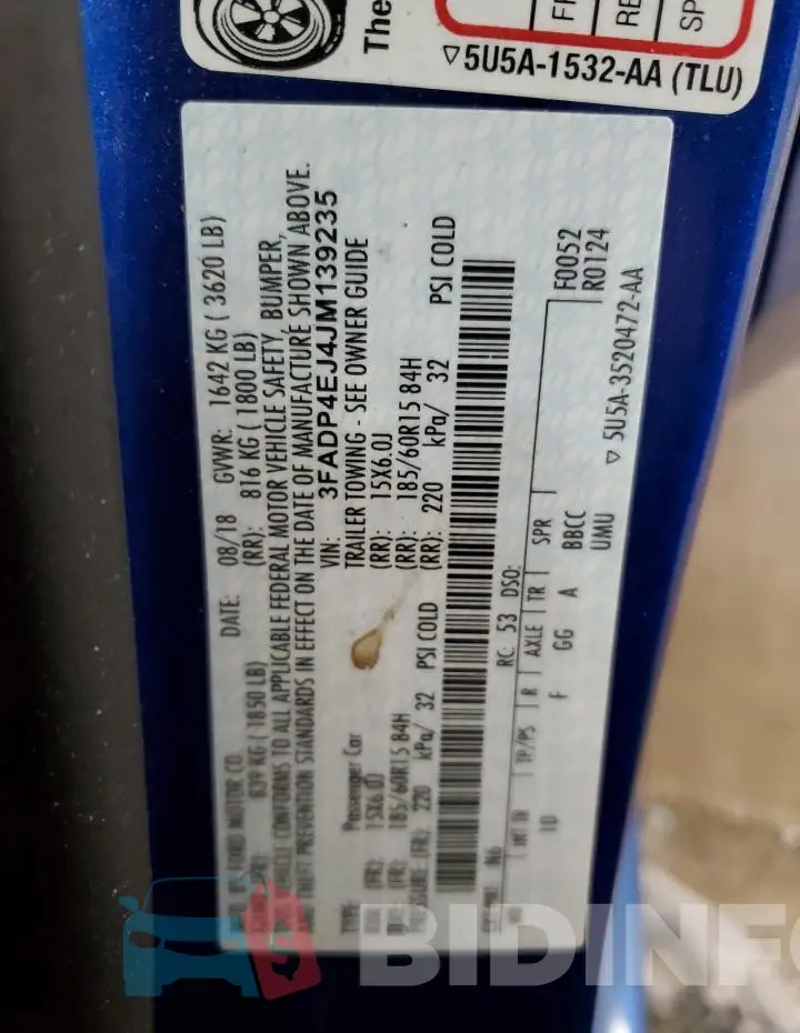 3FADP4EJ4JM139235 Photo# 12
