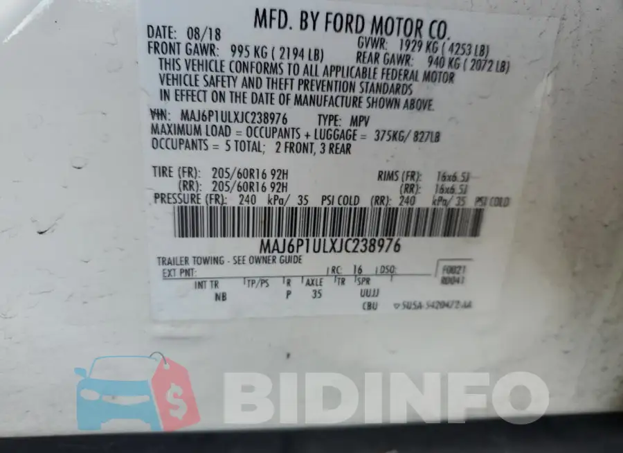 MAJ6P1ULXJC238976 Photo# 12