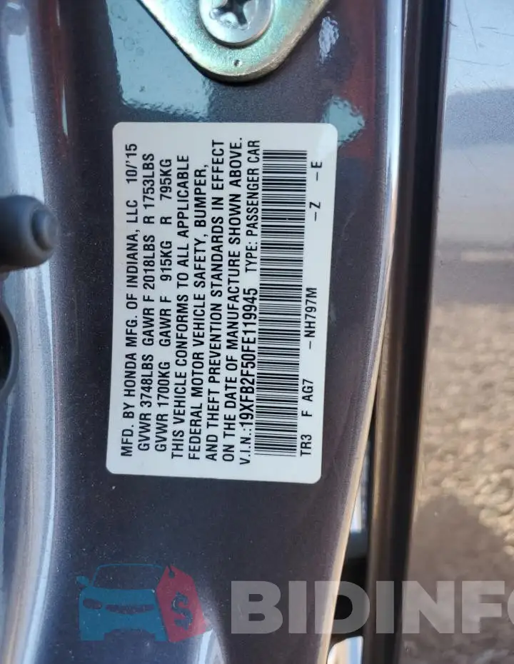 19XFB2F50FE119945 Photo# 12