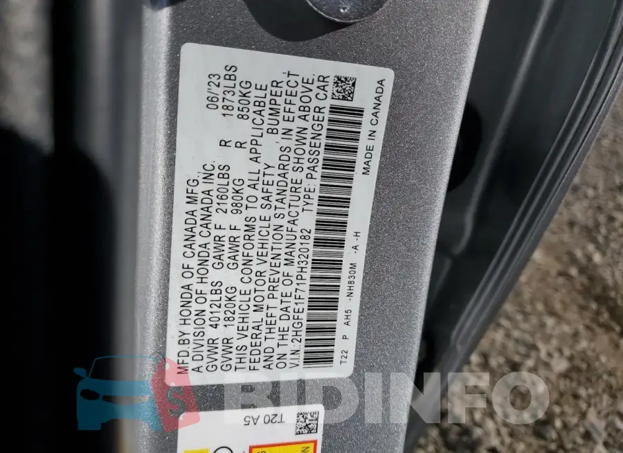 2HGFE1F71PH320182 Photo# 12