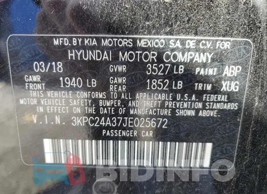 3KPC24A37JE025672 Photo# 12