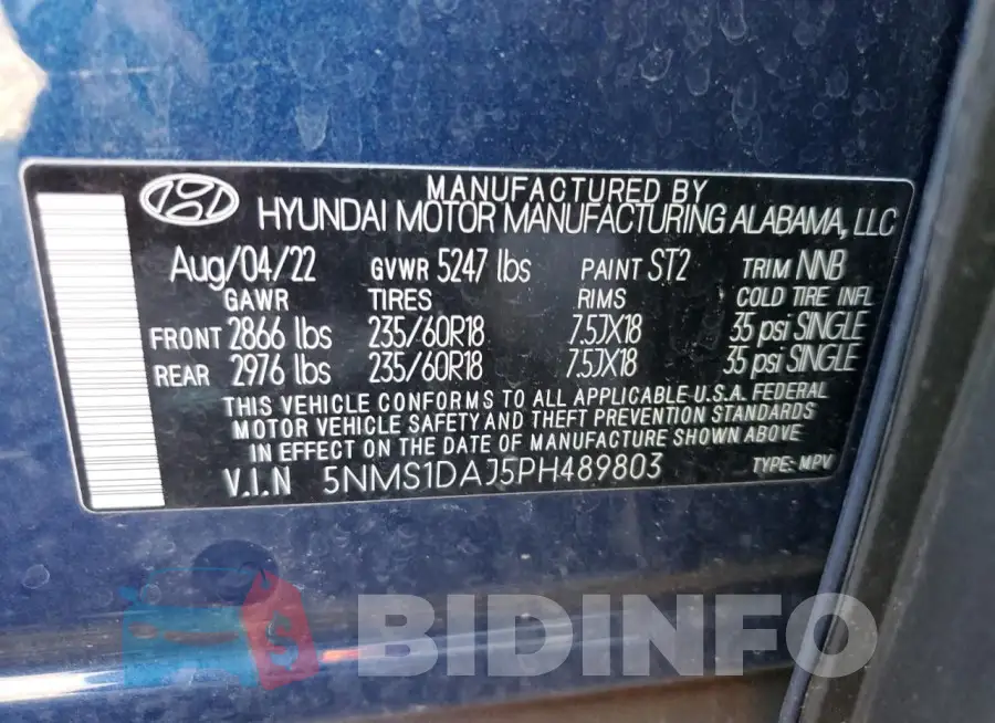 5NMS1DAJ5PH489803 Photo# 13