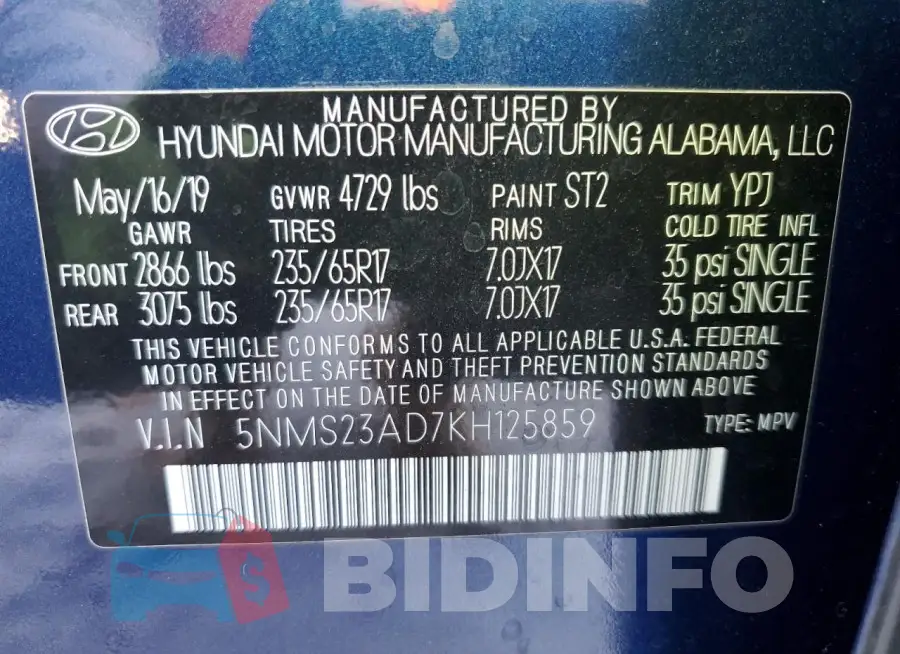 5NMS23AD7KH125859 Photo# 14