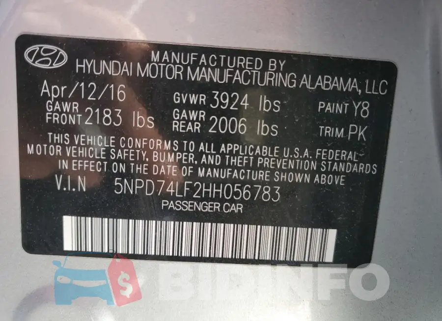 5NPD74LF2HH056783 Photo# 12