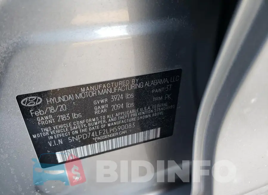 5NPD74LF2LH590083 Photo# 12
