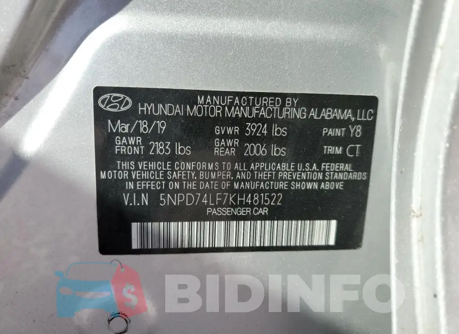 5NPD74LF7KH481522 Photo# 12
