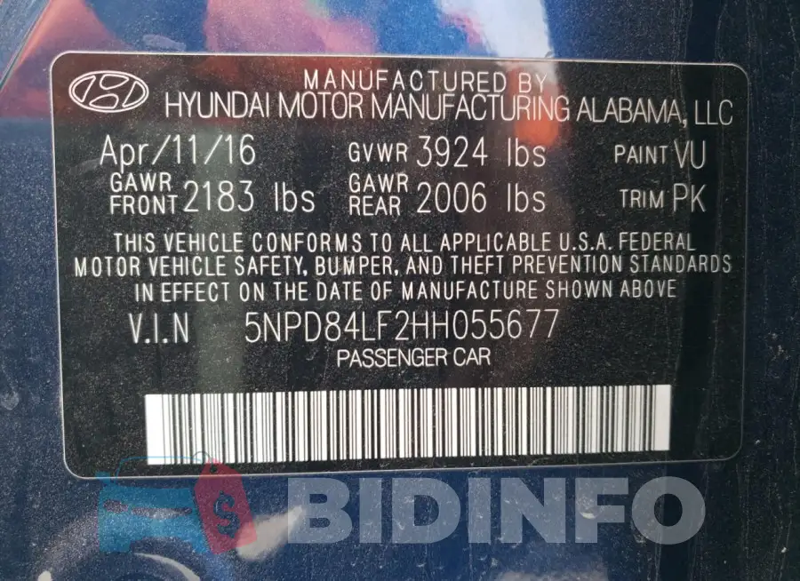 5NPD84LF2HH055677 Photo# 12