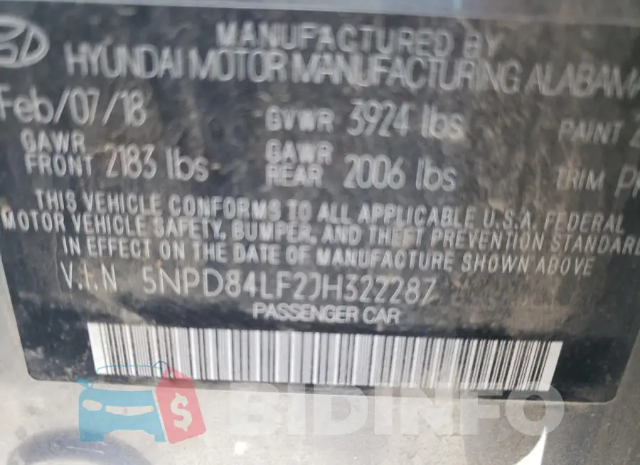5NPD84LF2JH322287 Photo# 13
