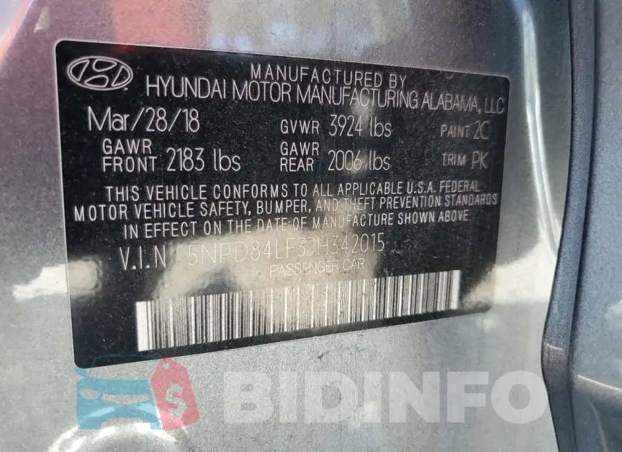 5NPD84LF3JH342015 Photo# 13