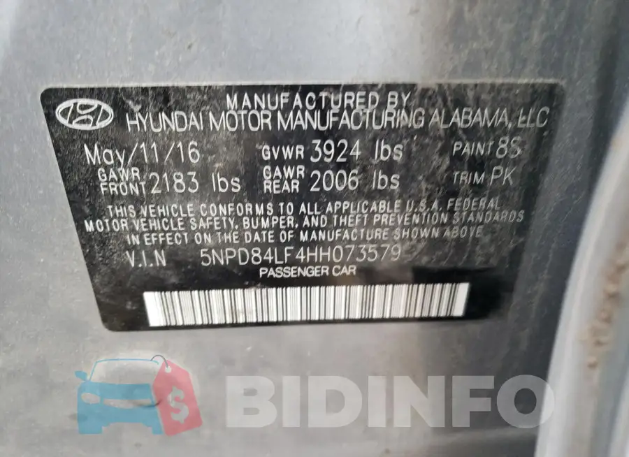 5NPD84LF4HH073579 Photo# 12