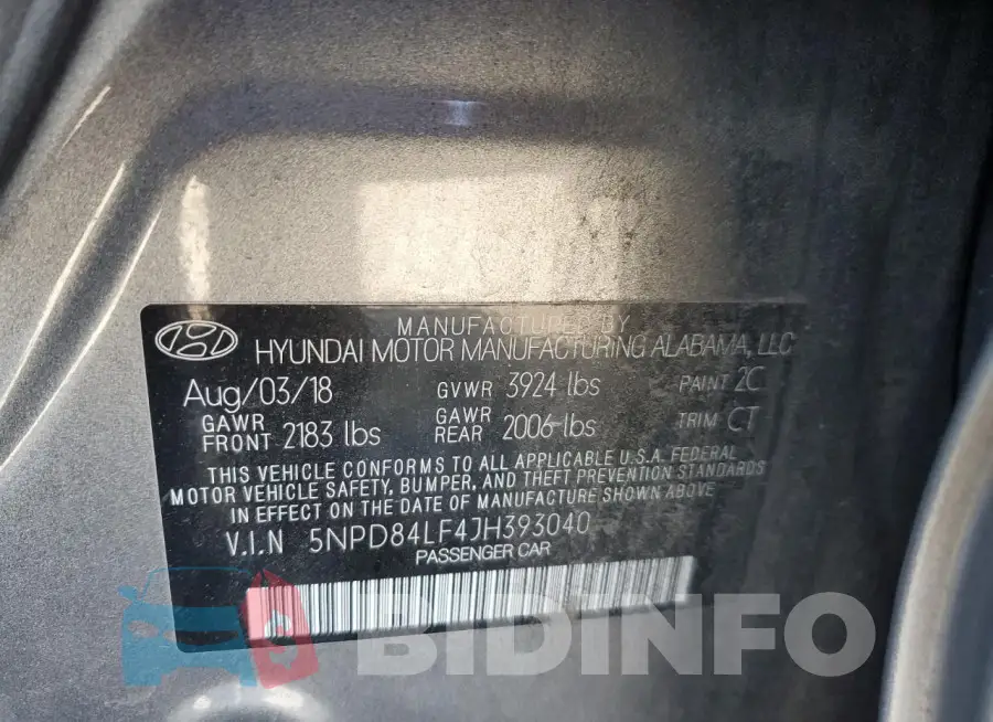 5NPD84LF4JH393040 Photo# 12