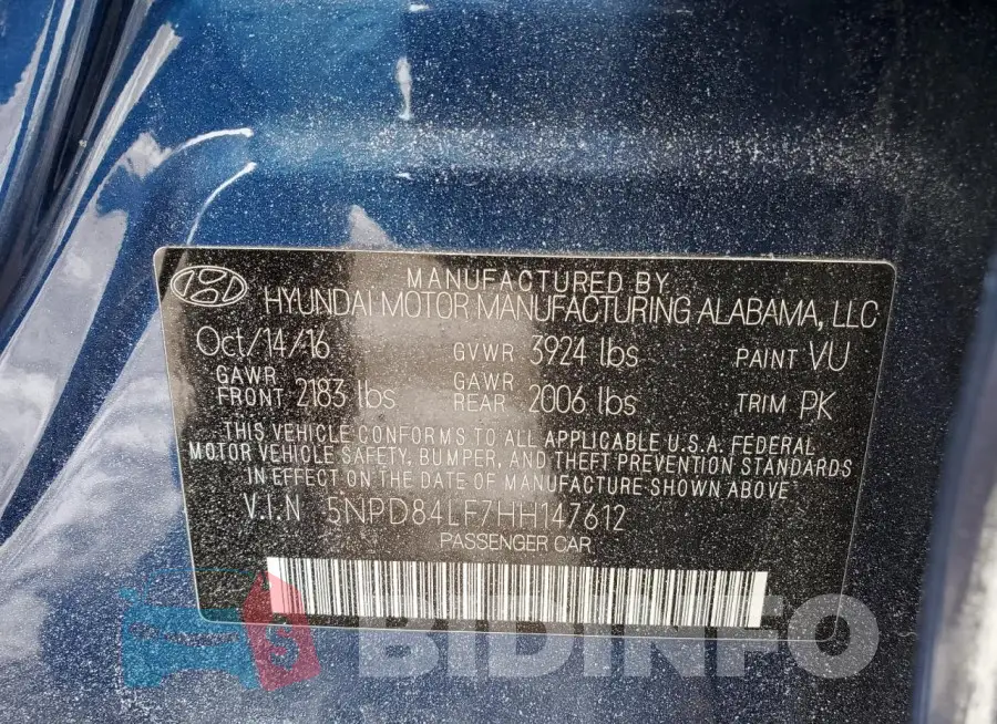 5NPD84LF7HH147612 Photo# 12