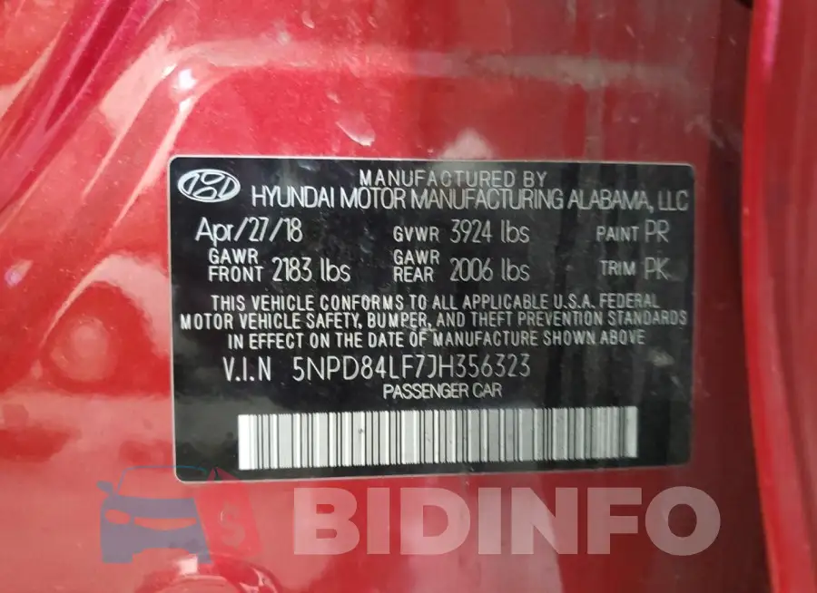 5NPD84LF7JH356323 Photo# 12